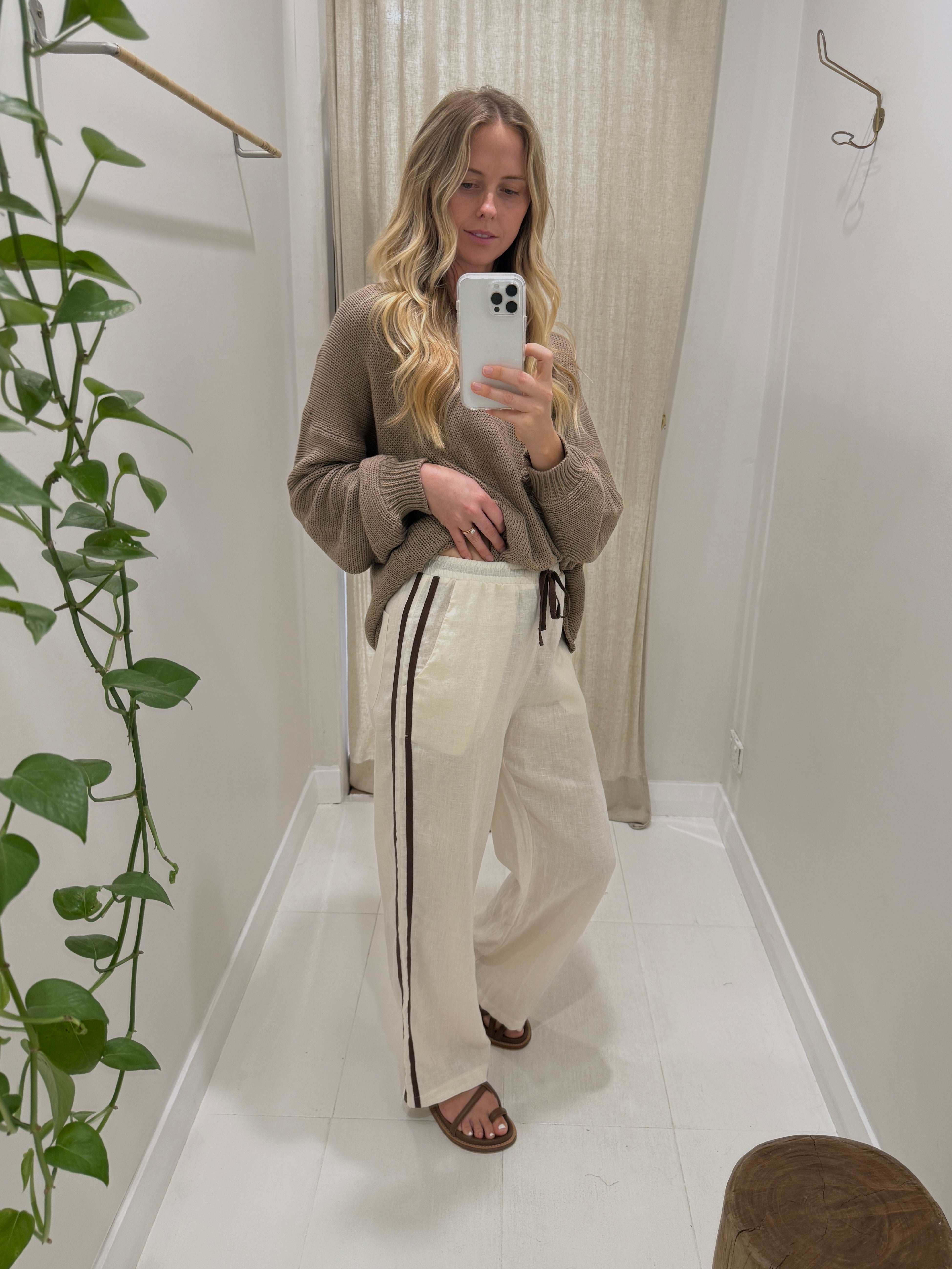 Relax Pant ~ Cream linen