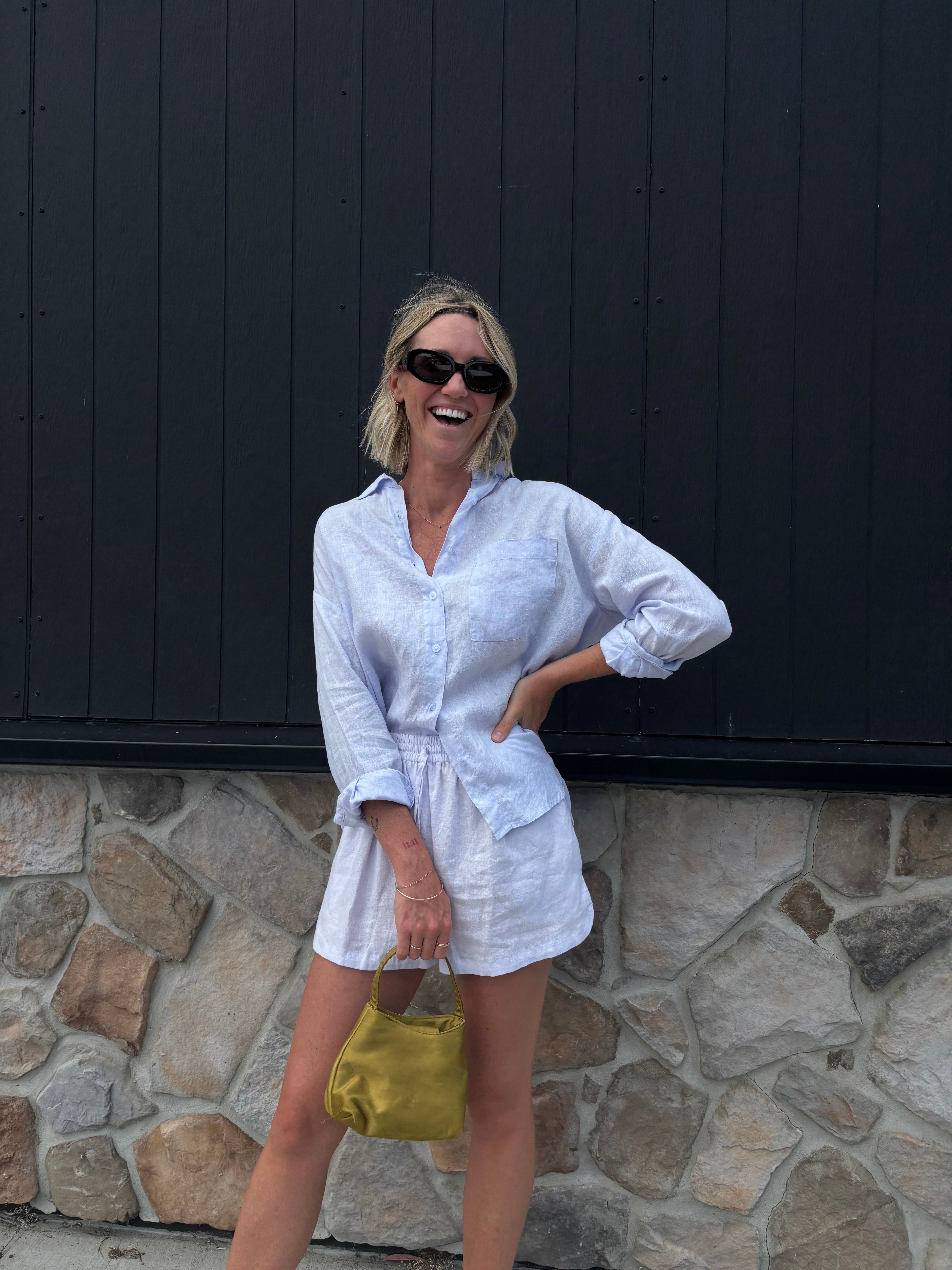 Daily Shirt ~ Powder Blue Linen