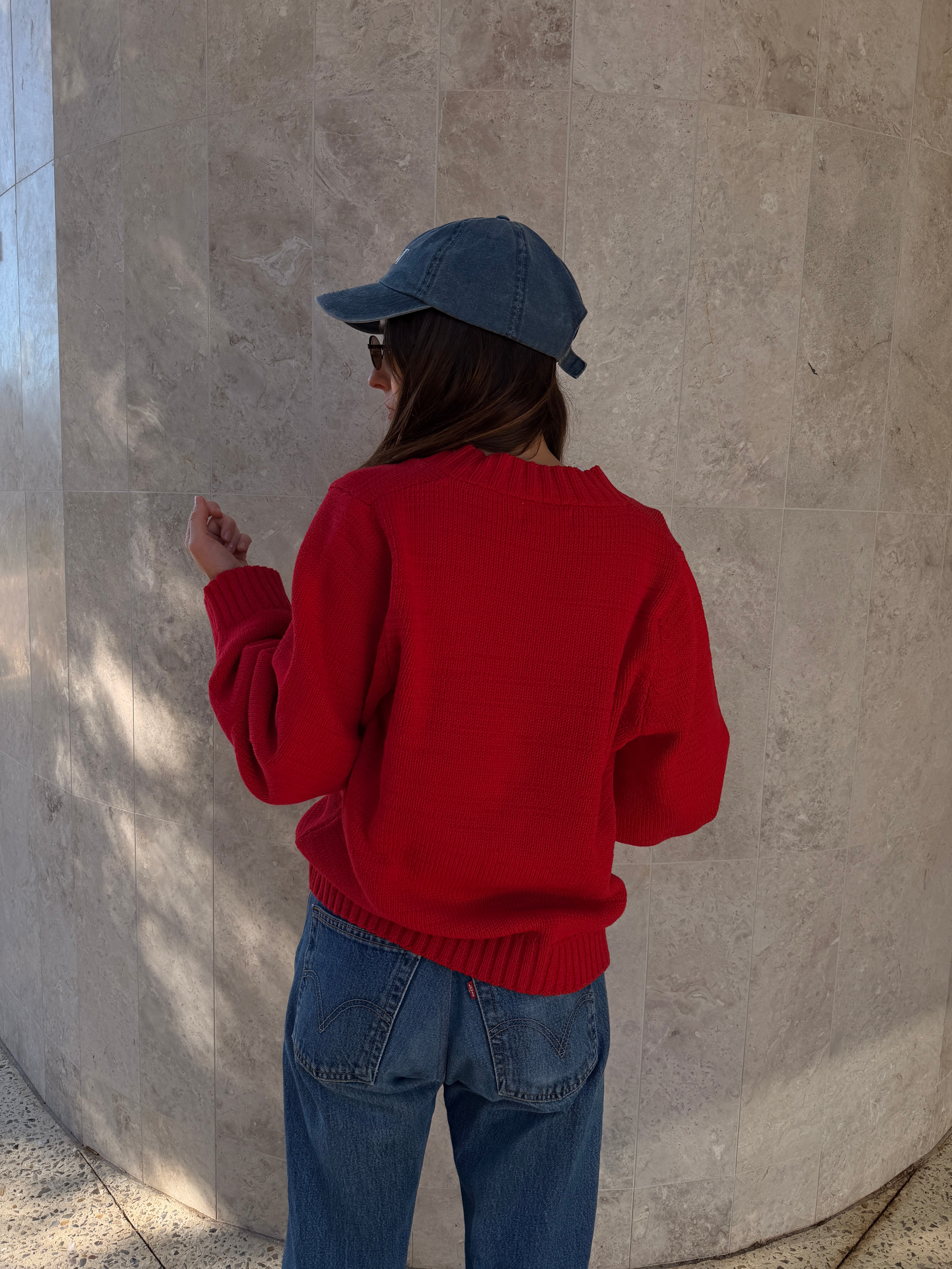 Valley Sweater - Cherry Red