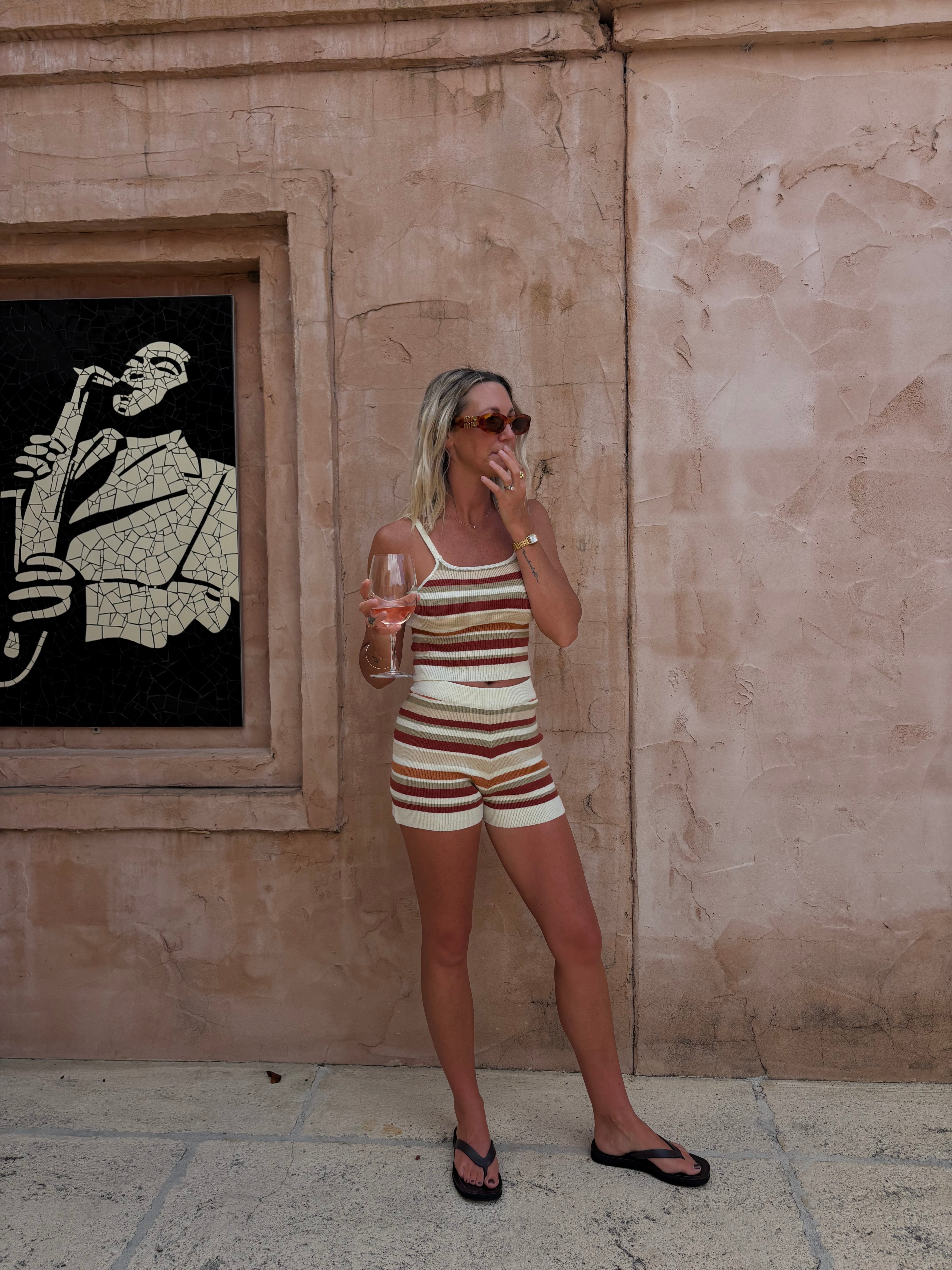 Cove Knit Short ~ Sundowner Stripe