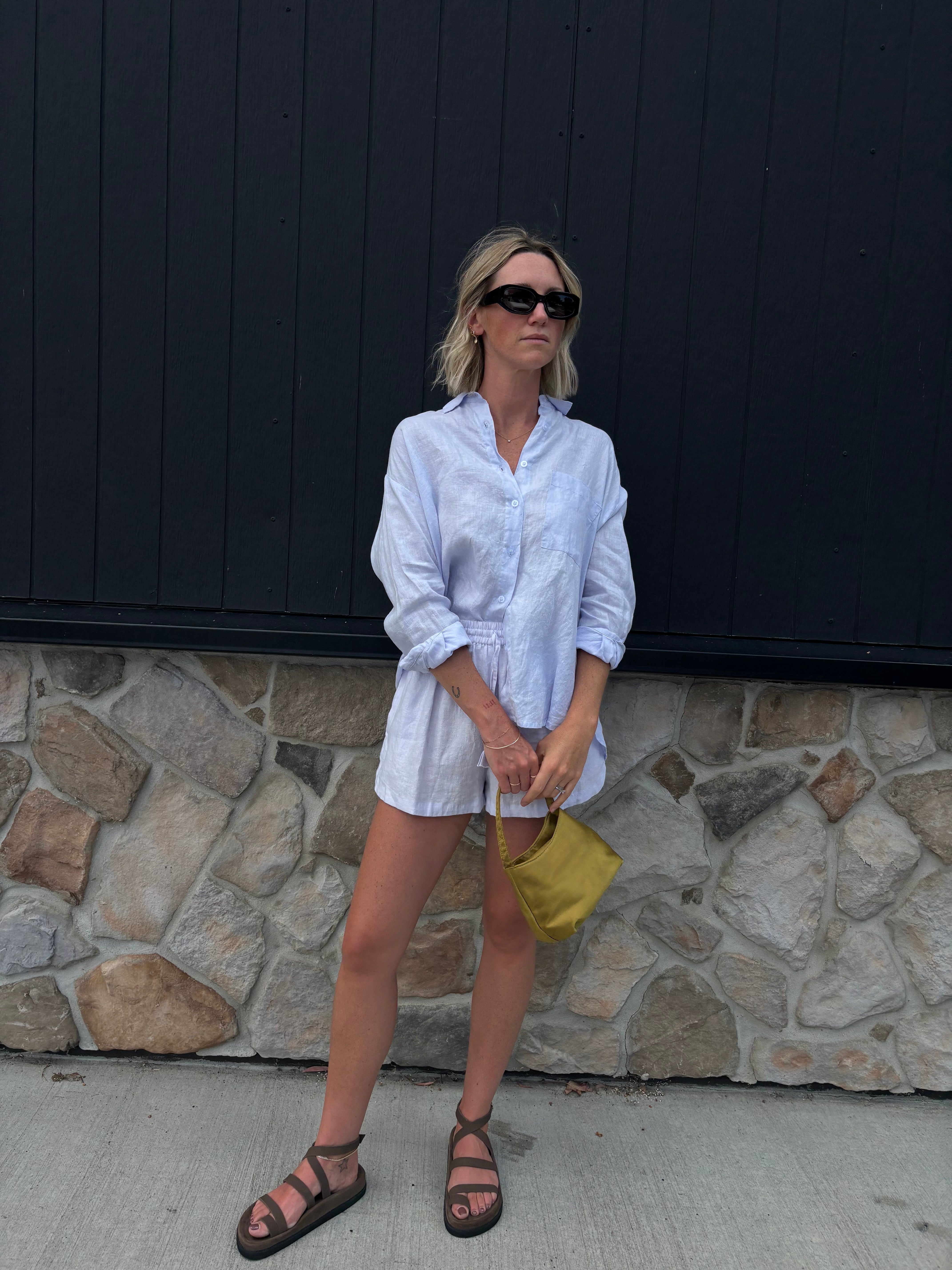 Daily Shirt ~ Powder Blue Linen