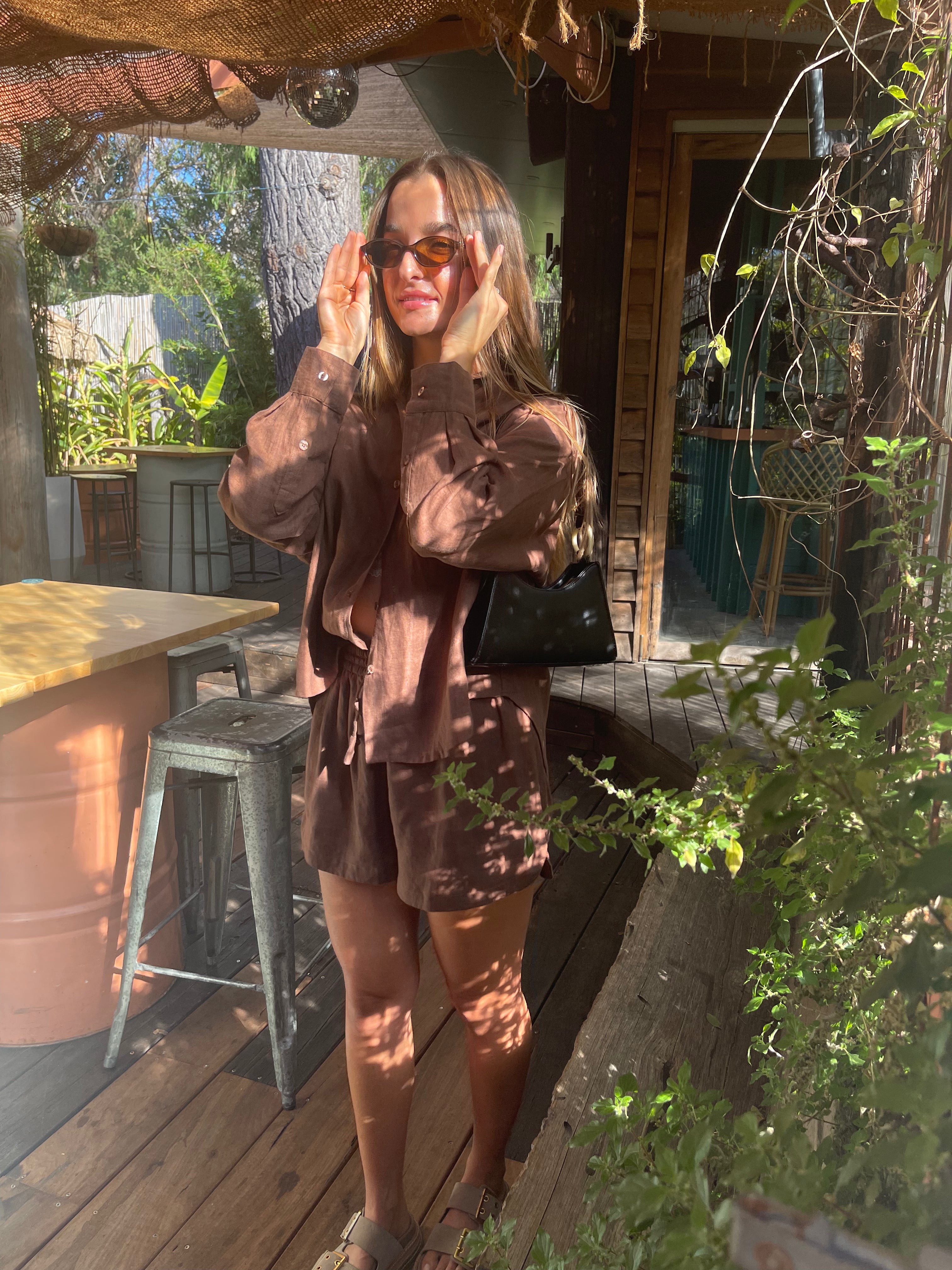 Daily Shirt - Chocolate Linen