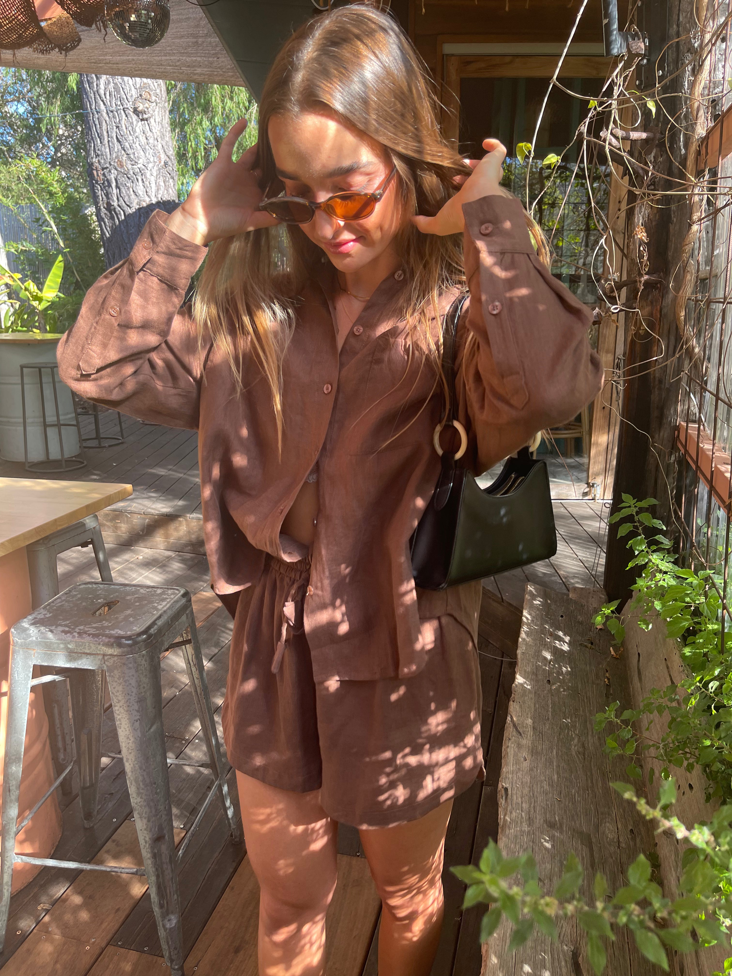 Daily Shirt - Chocolate Linen