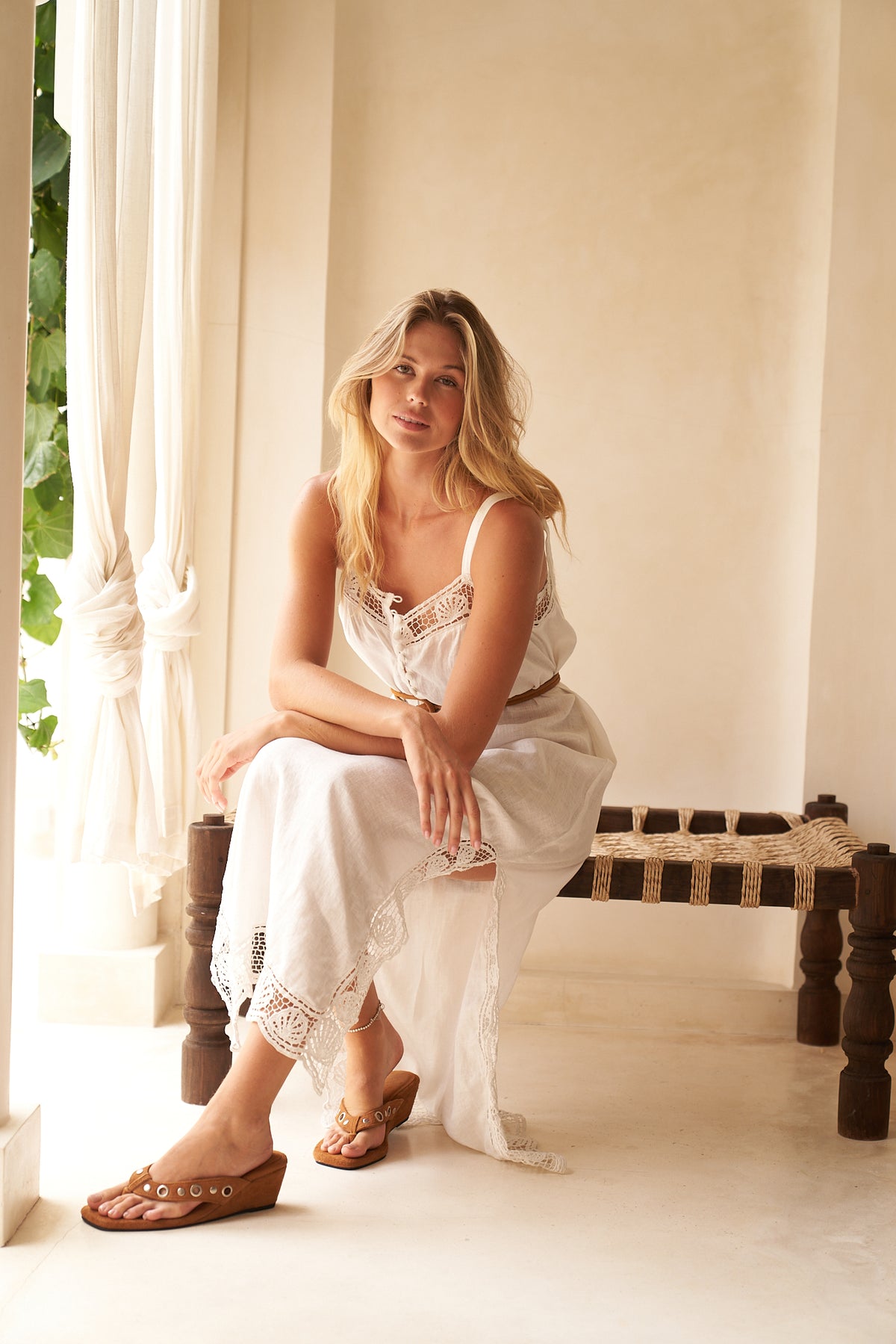 Seashells Midi Dress - Off white