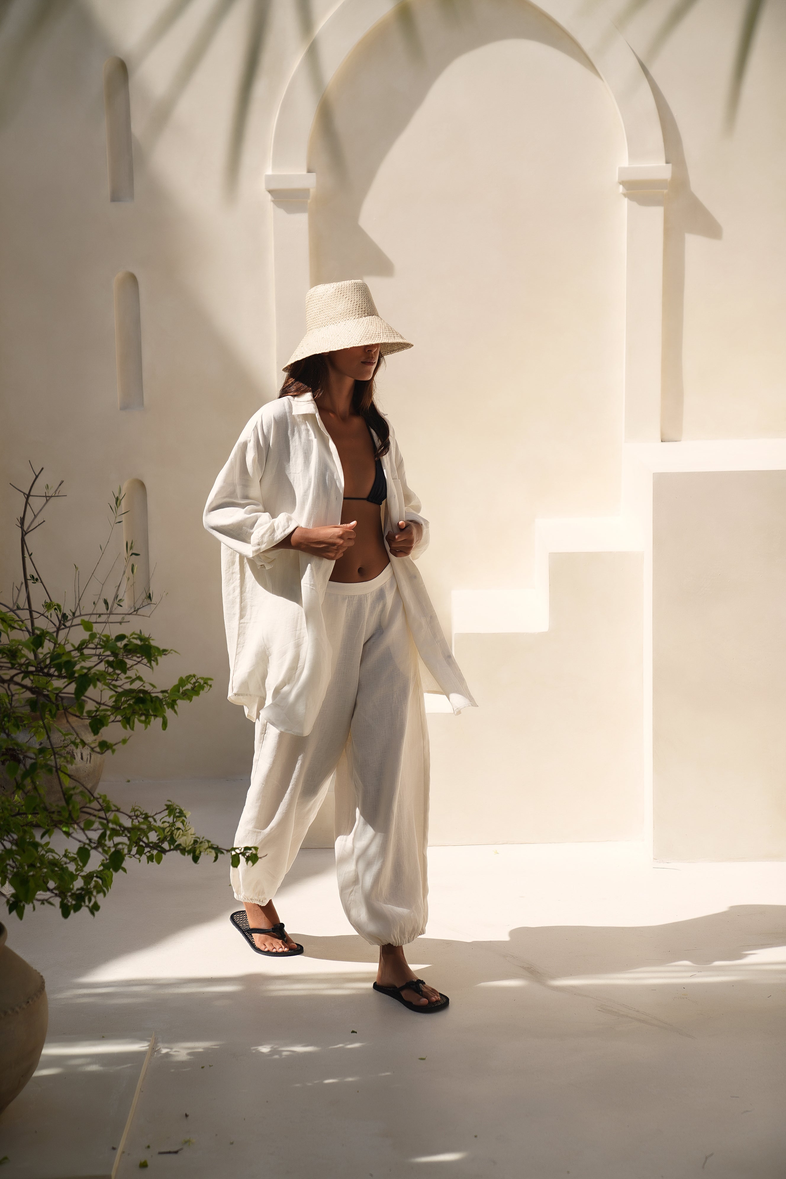 Palma Linen Pant - Vanilla