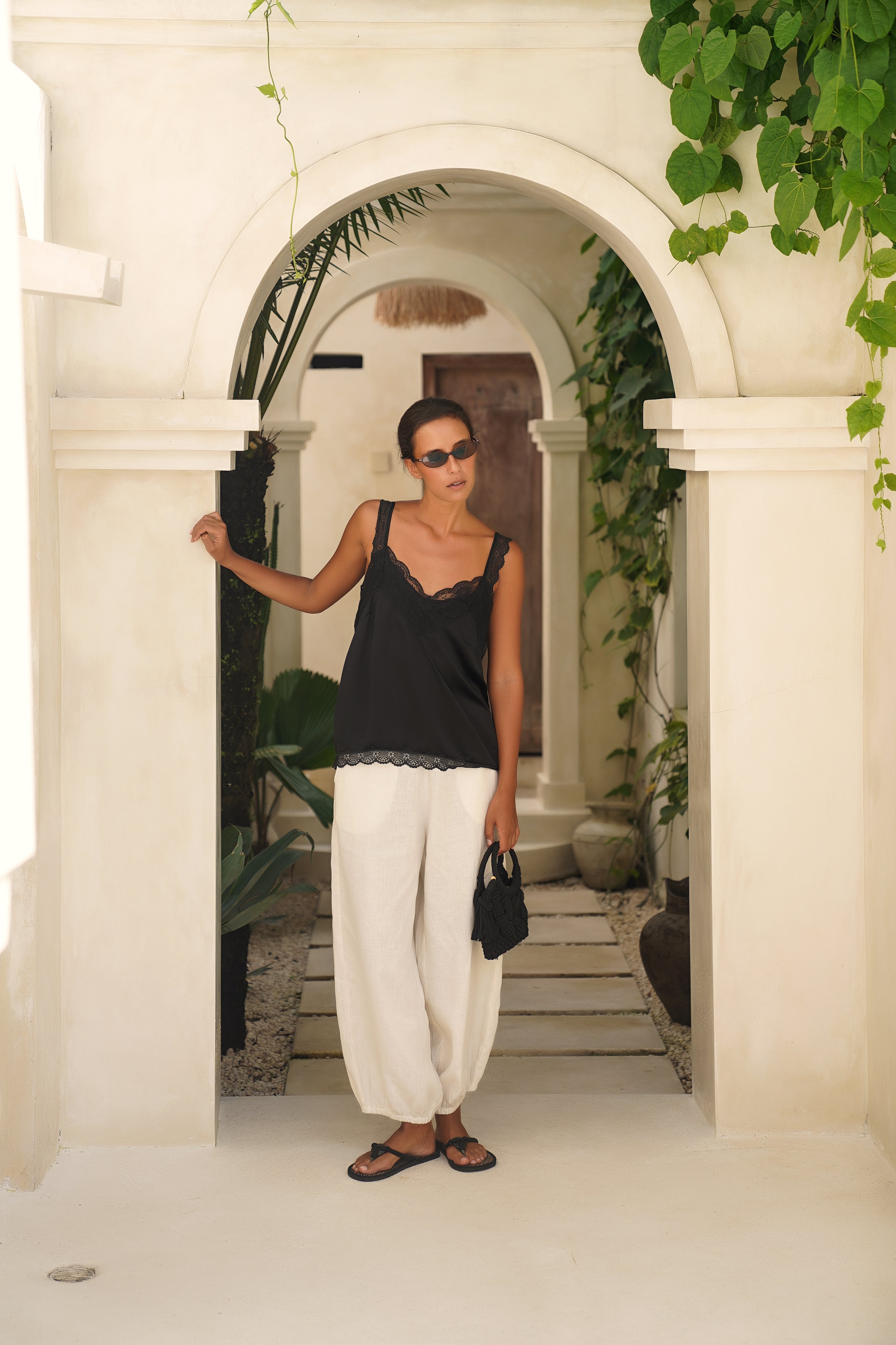 VINTAGE SILK CAMISOLE - NOIR