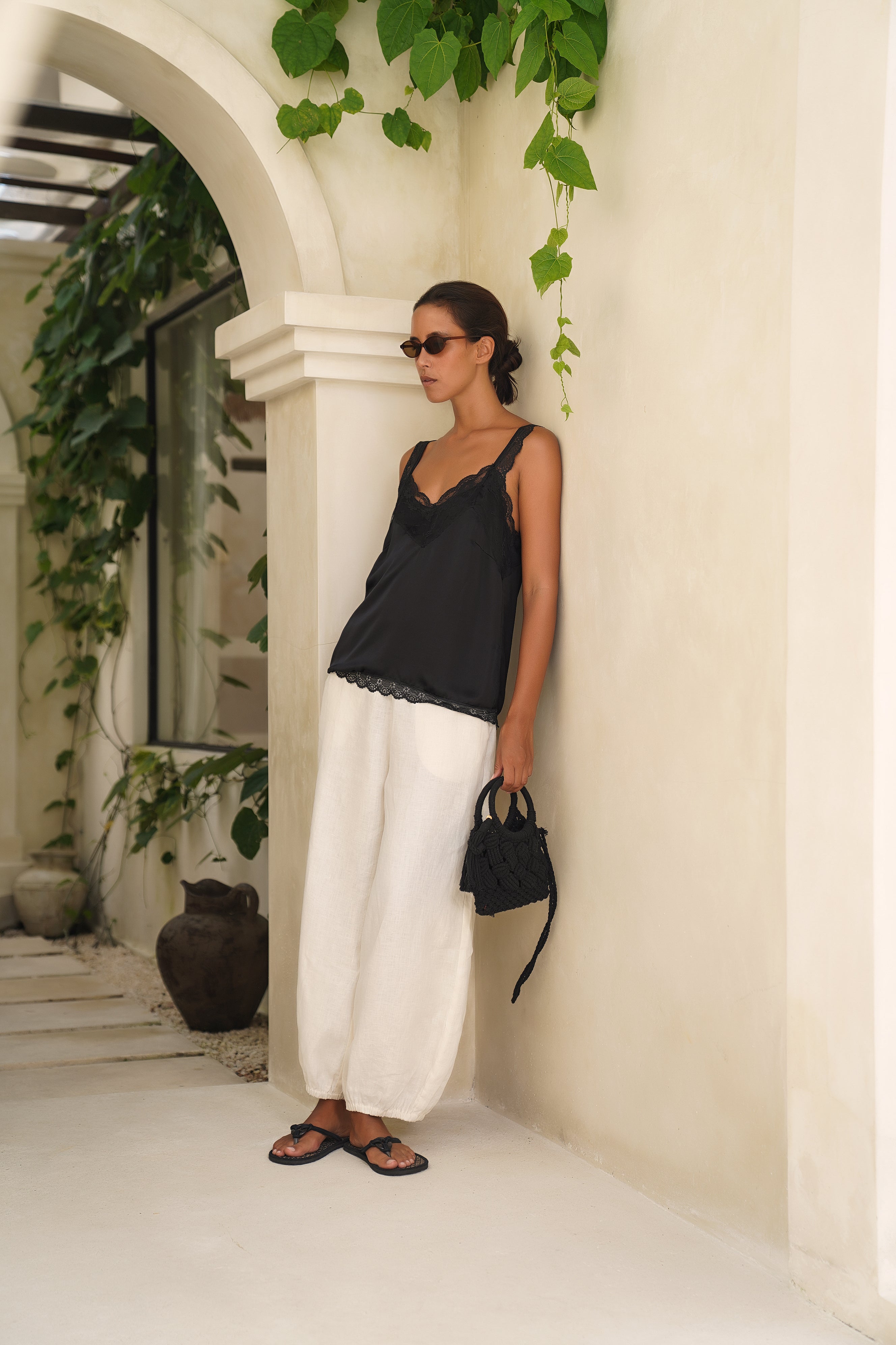 VINTAGE SILK CAMISOLE - NOIR