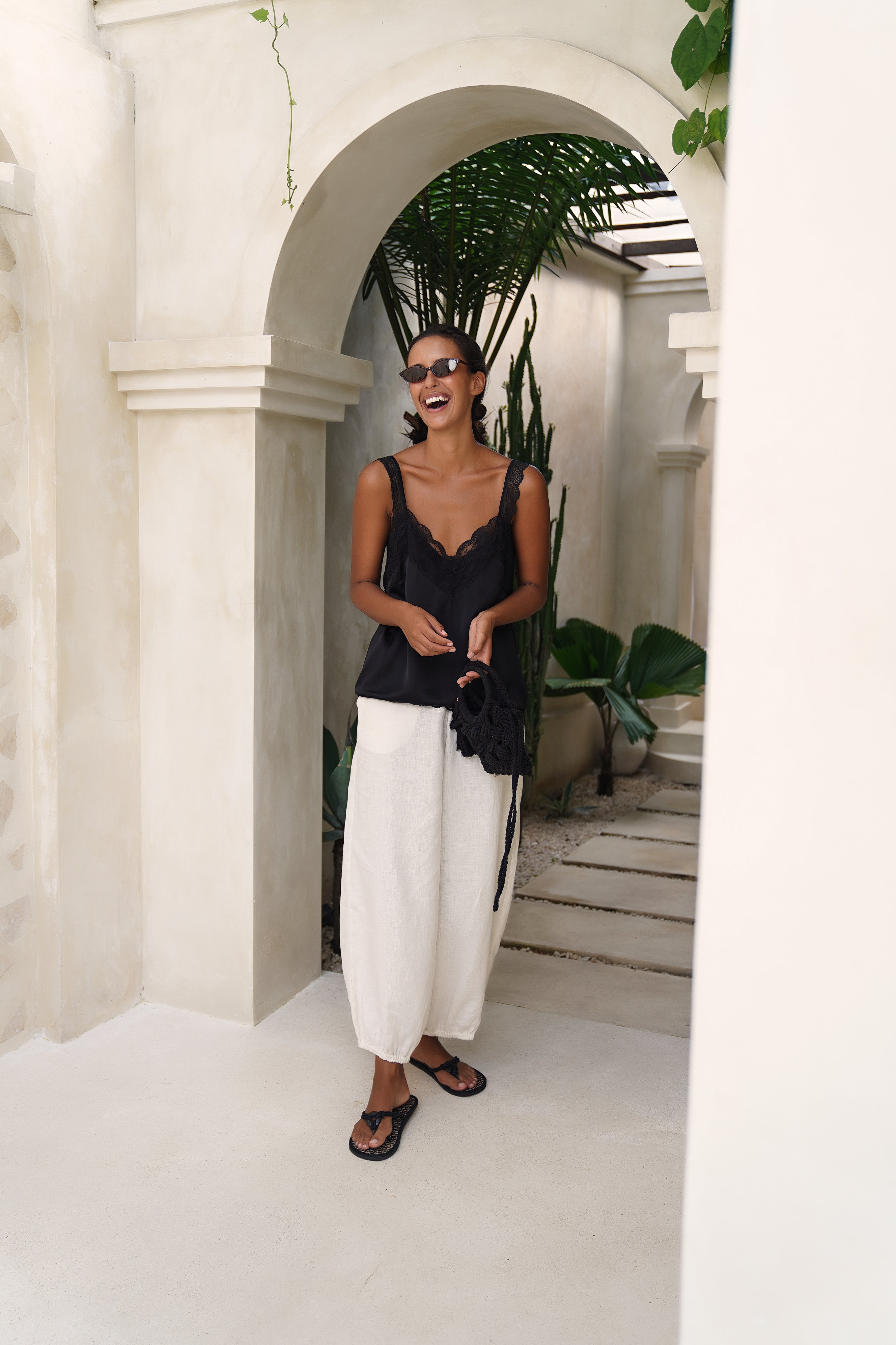 VINTAGE SILK CAMISOLE - NOIR