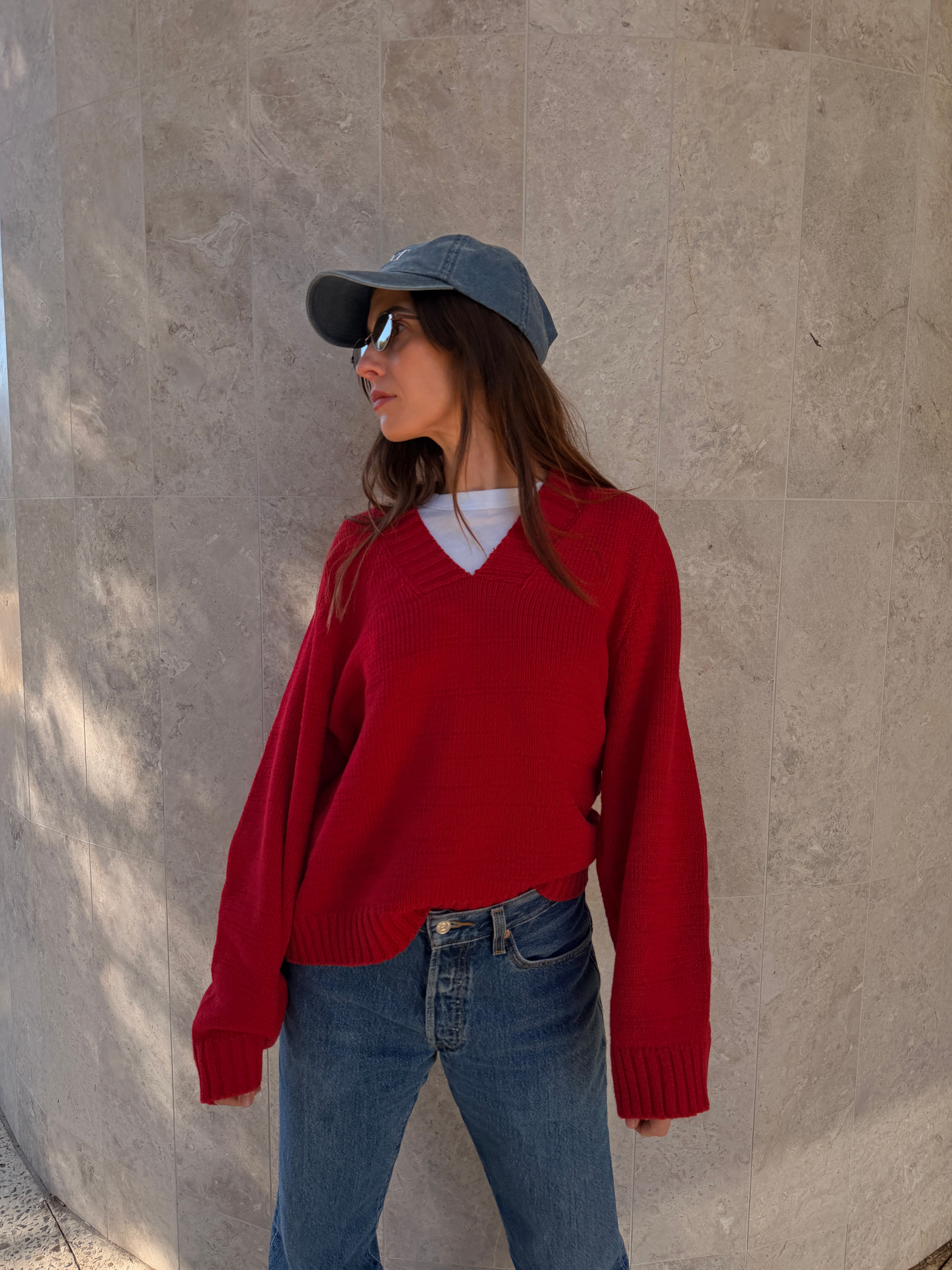 Valley Sweater - Cherry Red