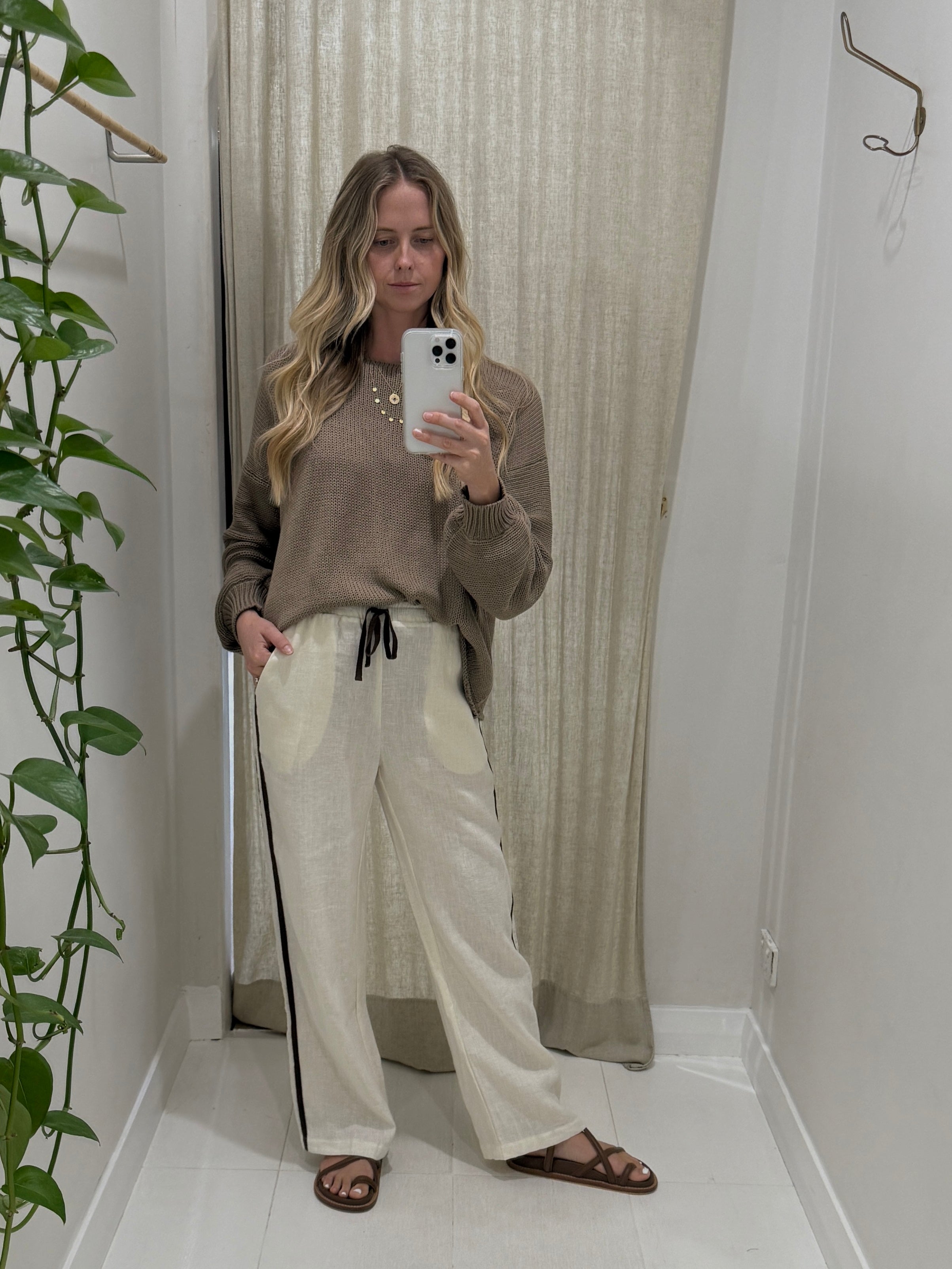 Relax Pant ~ Cream linen