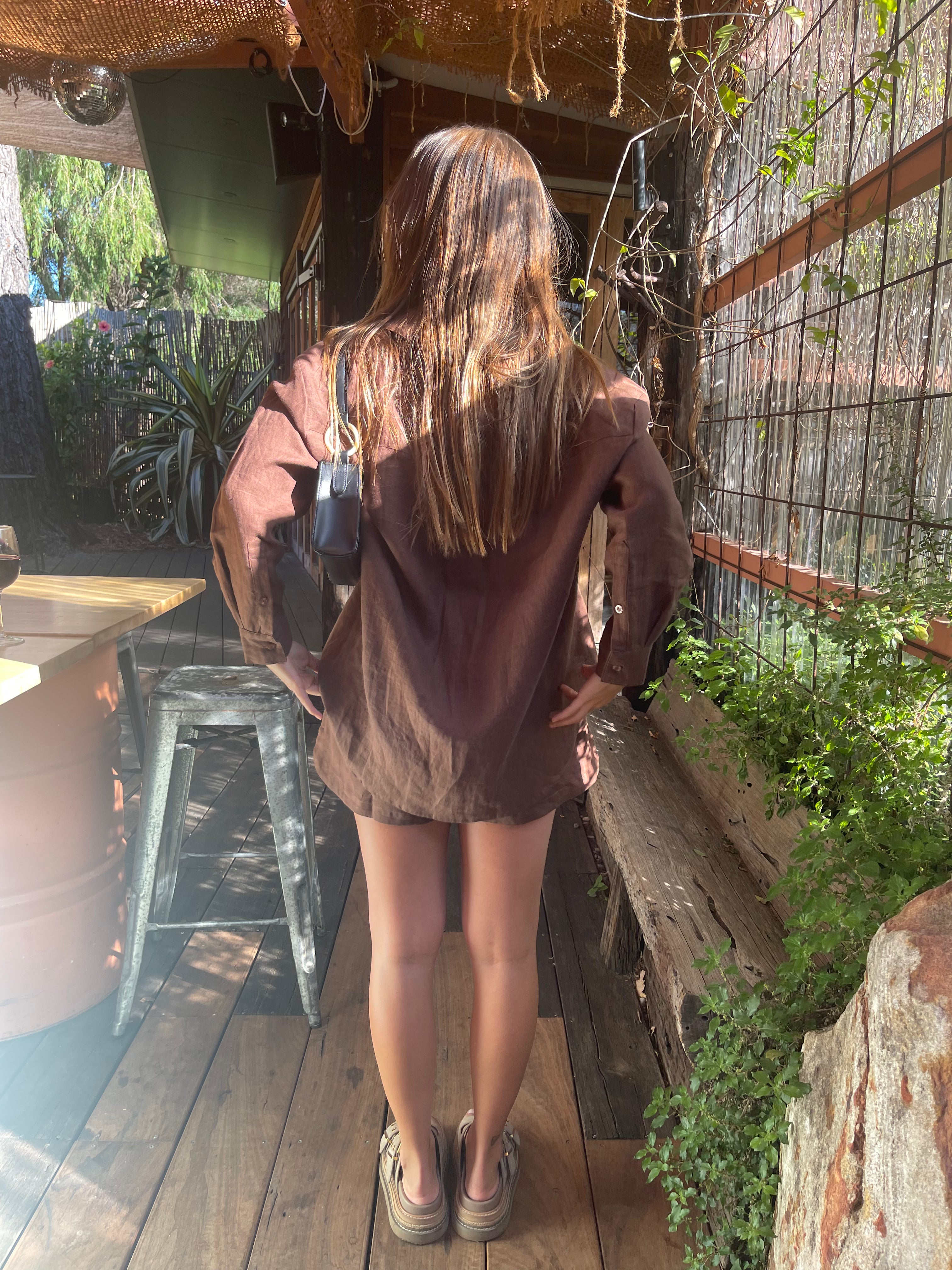 Daily Shirt - Chocolate Linen