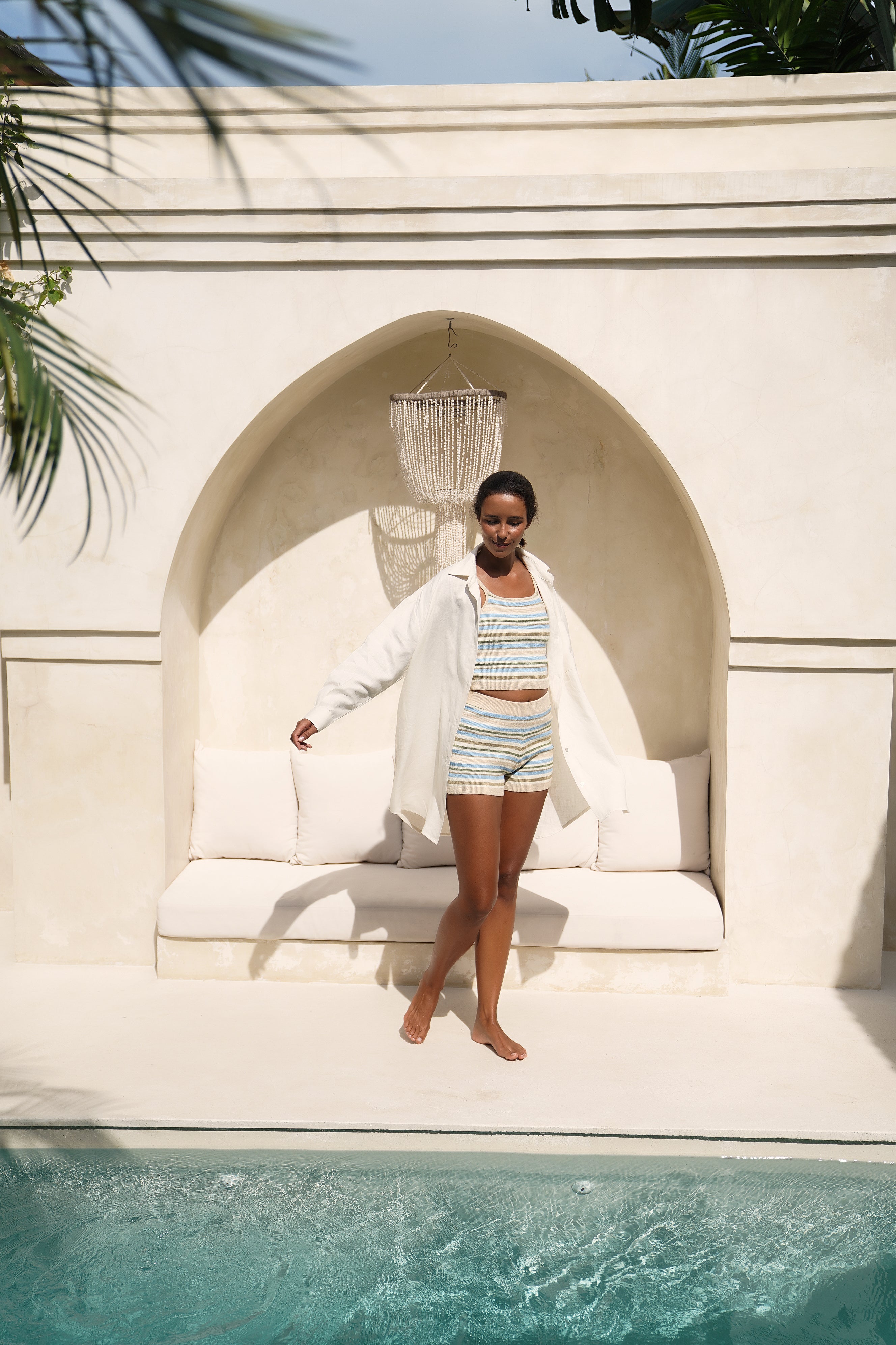 Cove Knit Short ~ Meelup Stripe