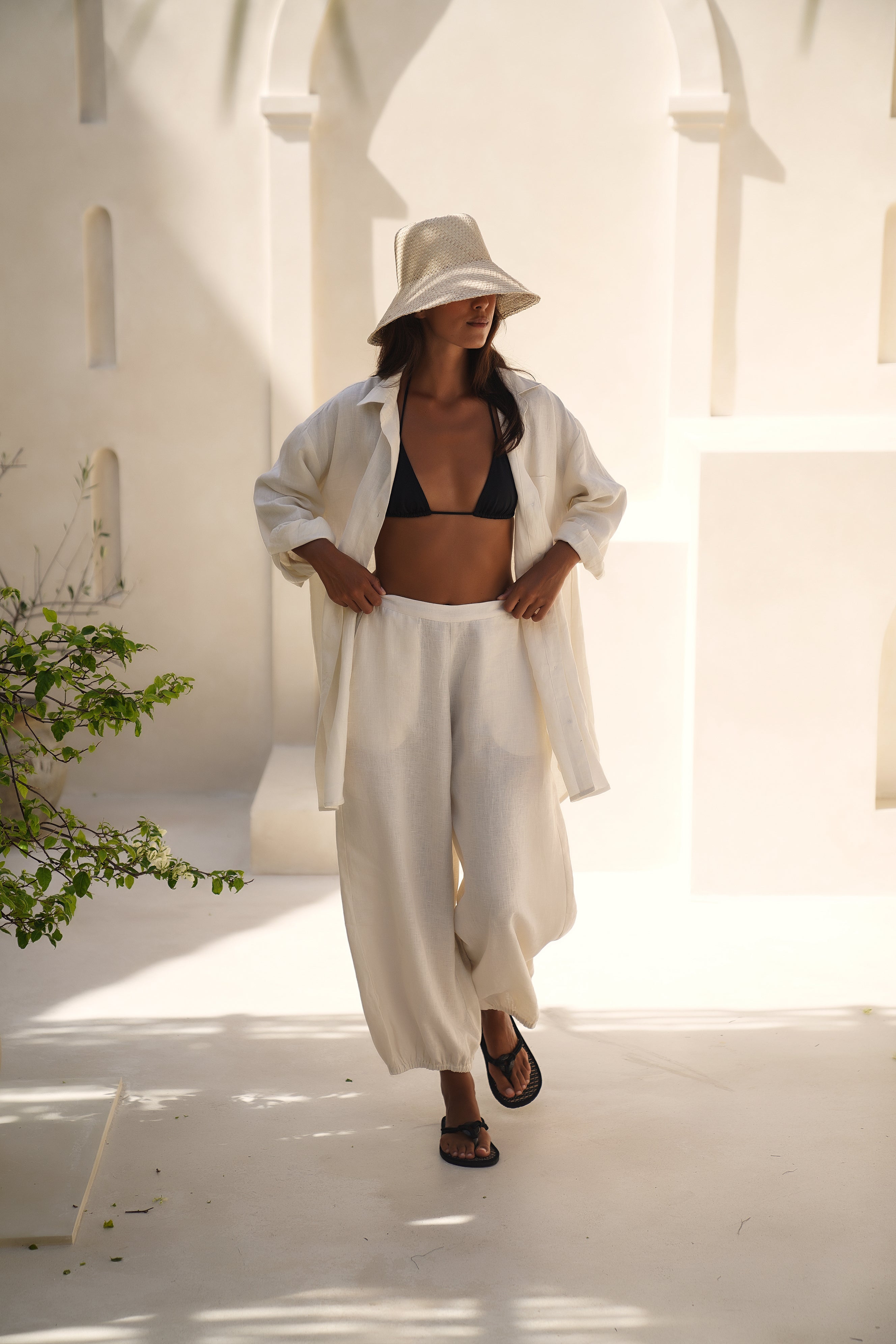 Palma Linen Pant - Vanilla