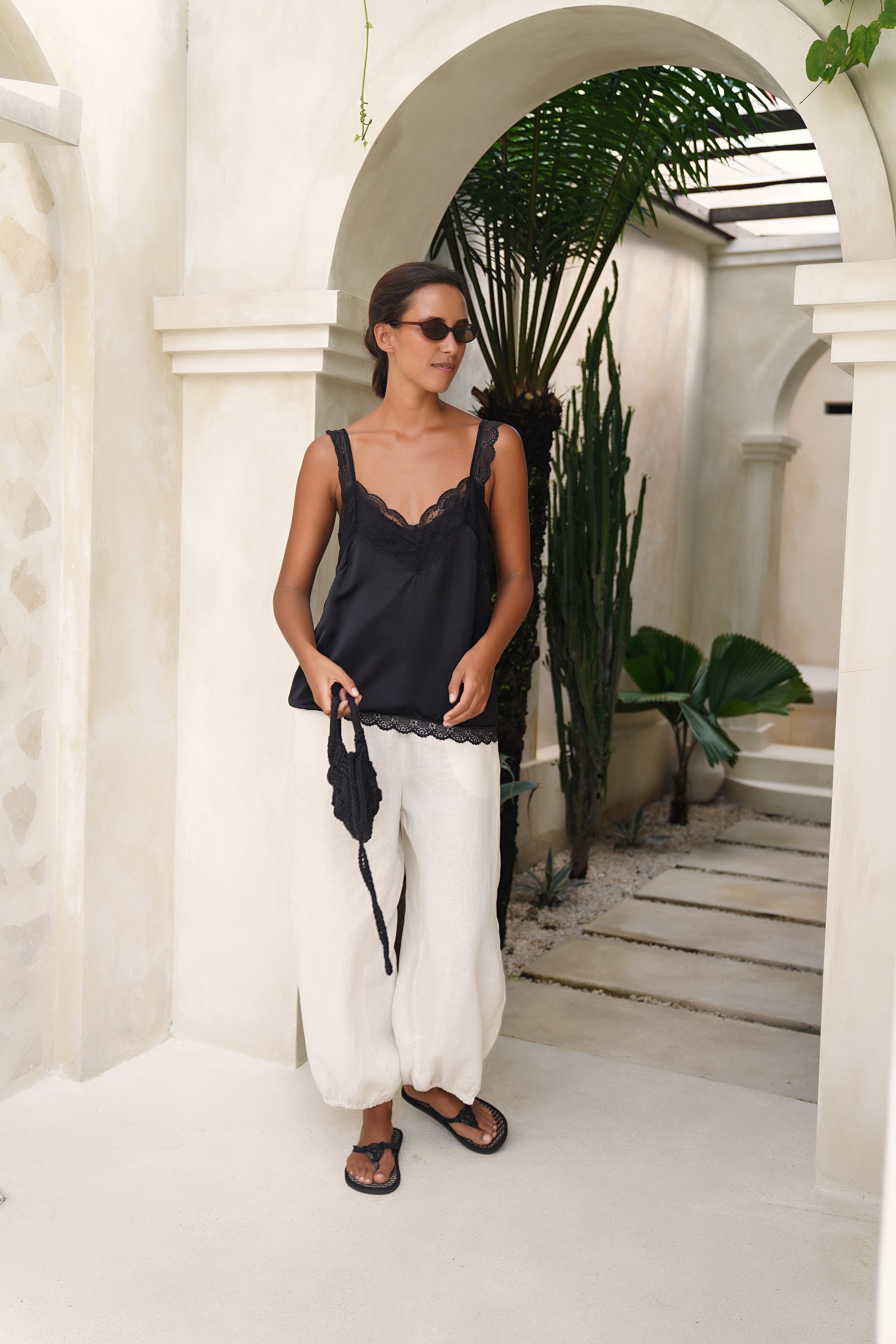 VINTAGE SILK CAMISOLE - NOIR