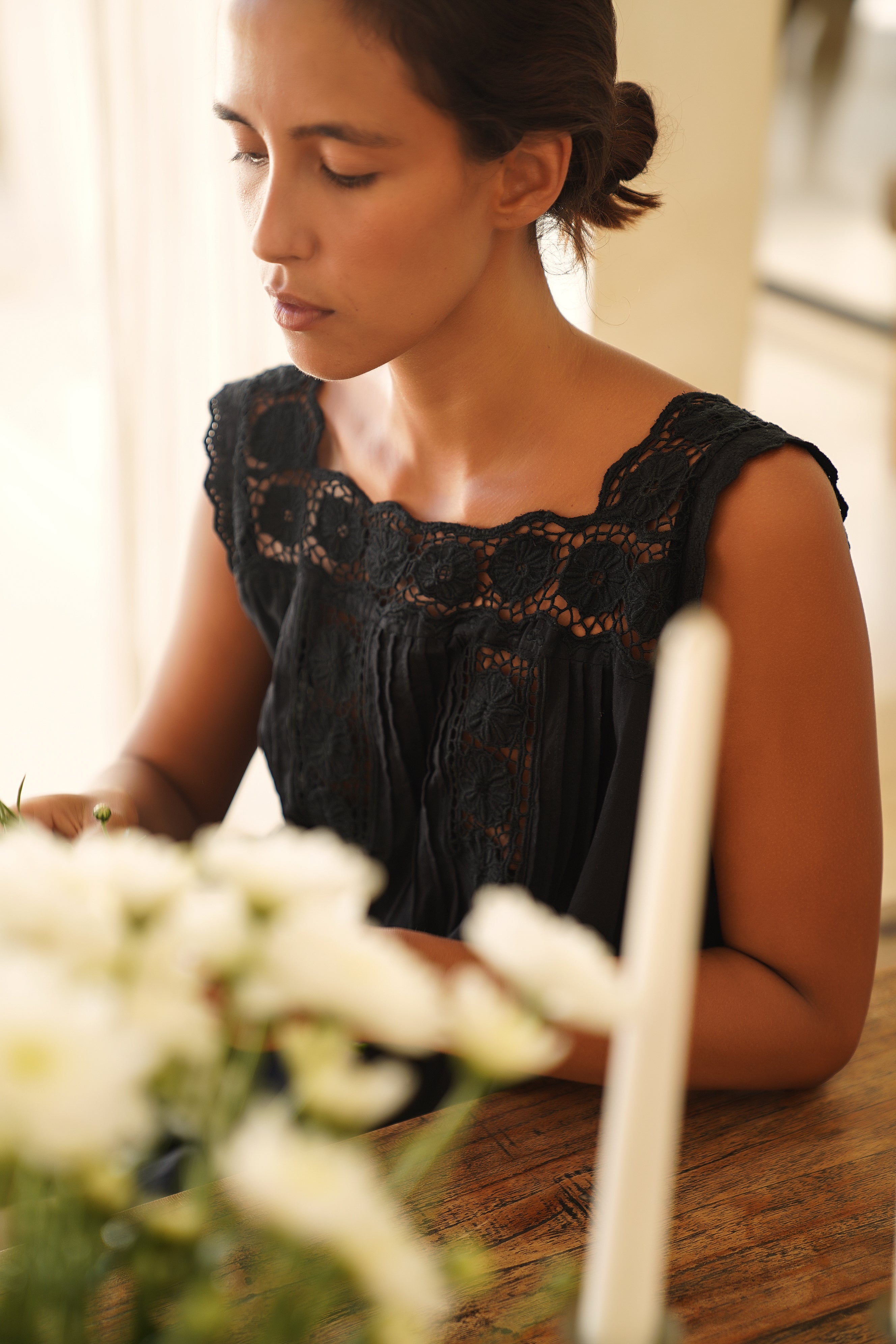 Daisy Mini - Black Cotton Mini
